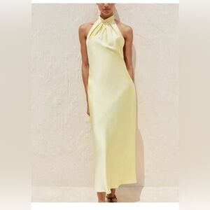Zara Strapless Yellow Dress
